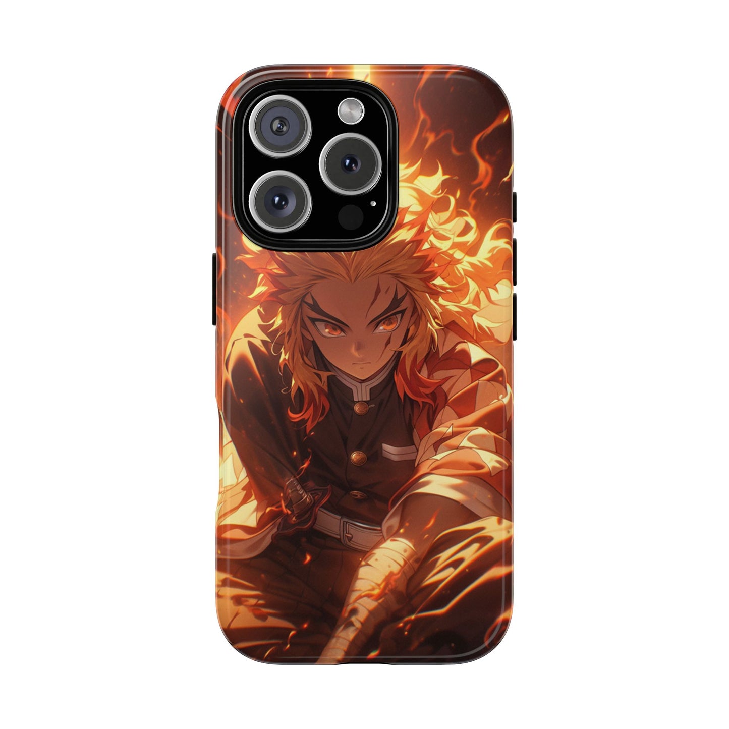 Demon Slayer Rengoku Heavy Duty Phone Case | Anime Shockproof Protective Cover – #104